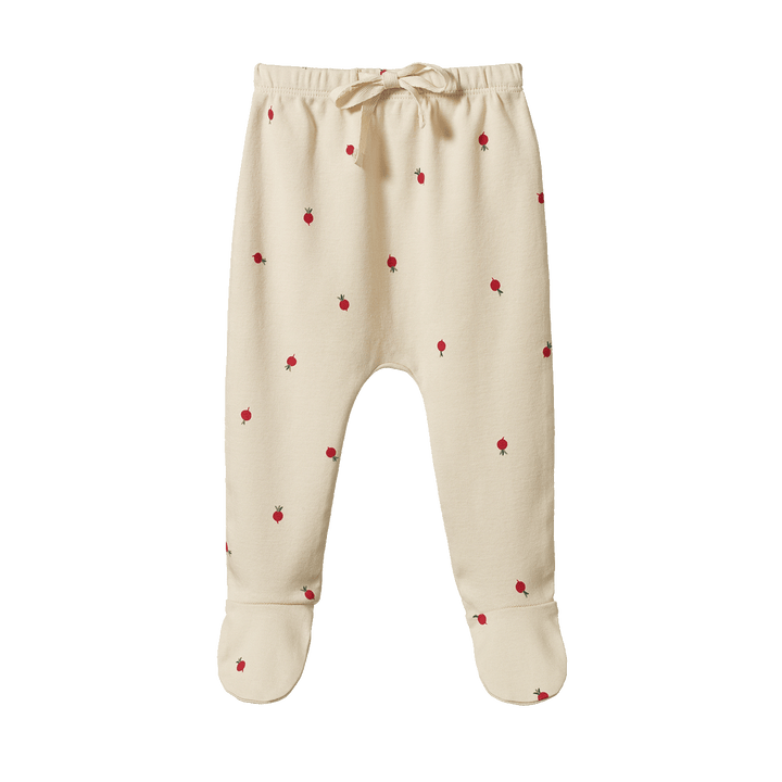 NATURE BABY - FOOTED ROMPERS: RADISH PRINT [sz:NB]