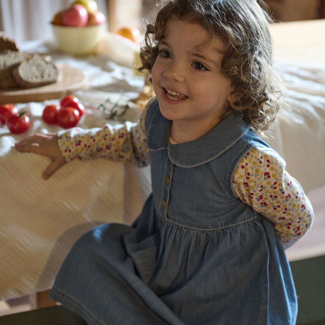 NATURE BABY - BIRDY DRESS: SKY [sz:6-12 MTHS]