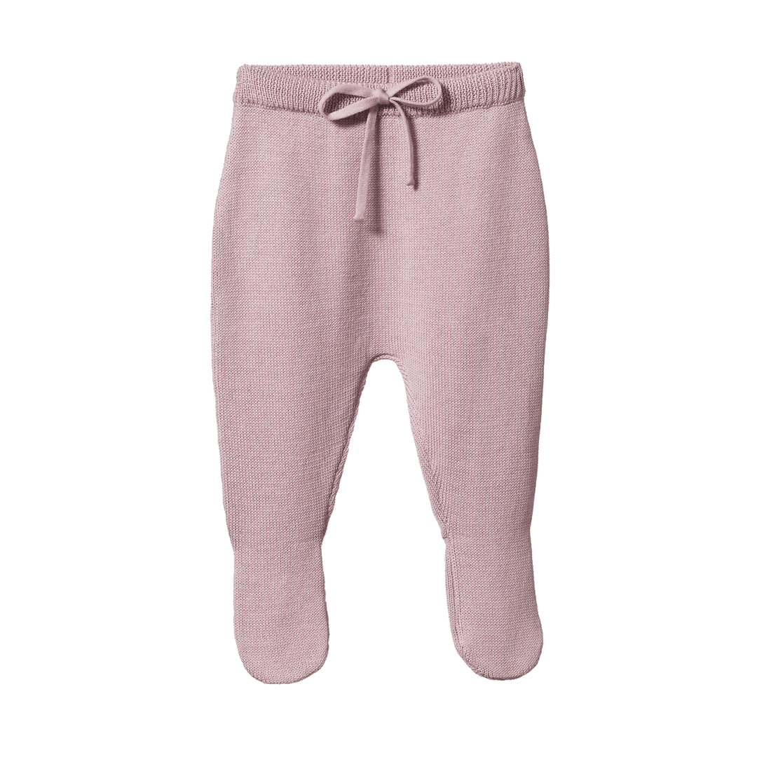 NATURE BABY - MERINO FOOTED ROMPERS: LILAC [sz:NB]