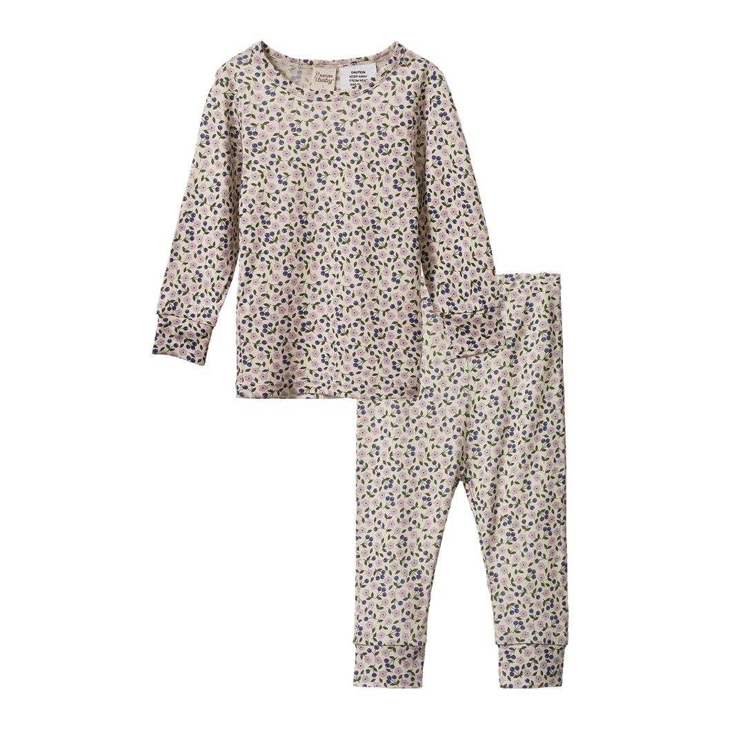 NATURE BABY - MERINO 2PC PYJAMA SET: BRIARWOOD LILAC PRINT [sz:1 YR]