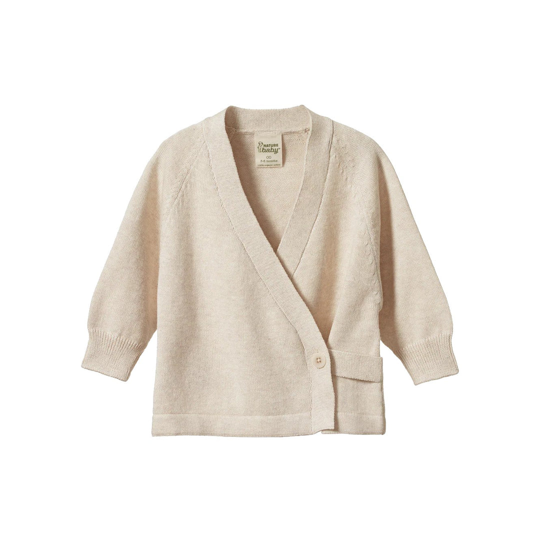 NATURE BABY - CECIL CARDIGAN: OATMEAL MARL [sz:0-3 MTHS]