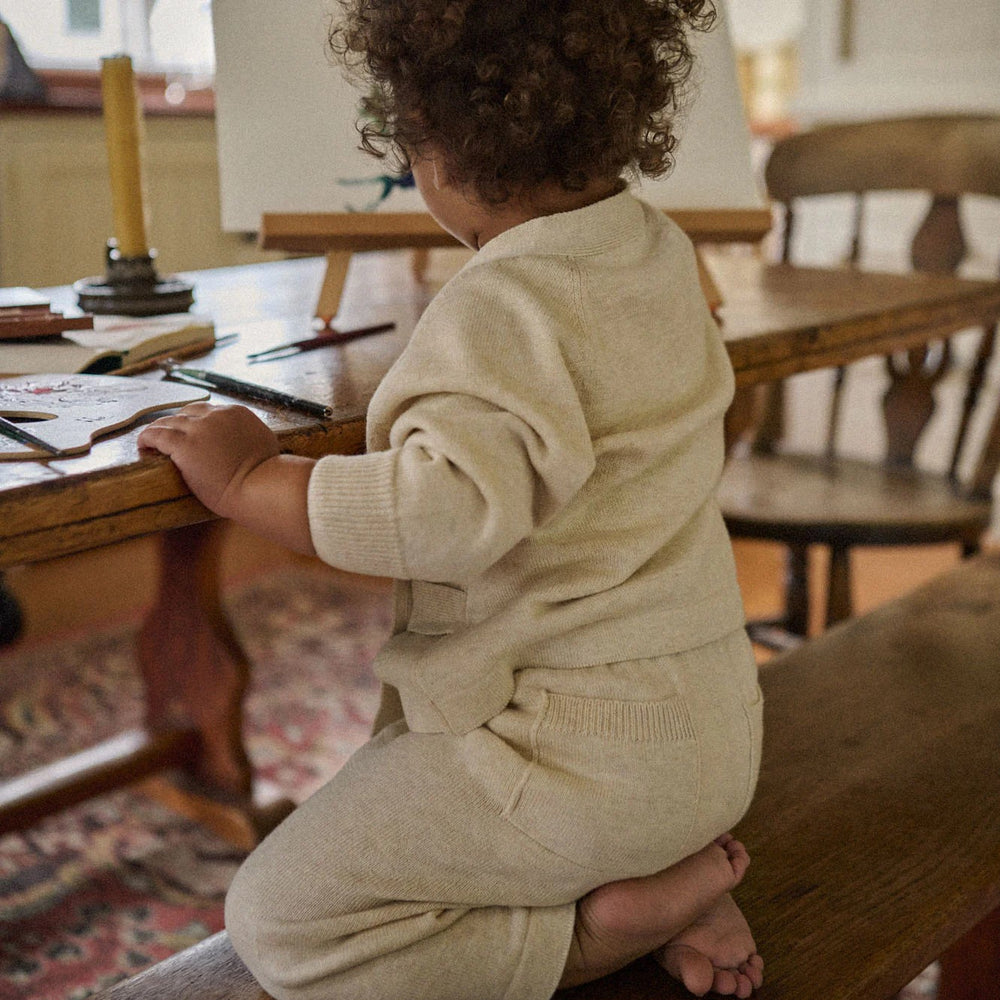 NATURE BABY - CECIL CARDIGAN: OATMEAL MARL [sz:0-3 MTHS]