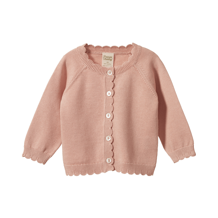 NATURE BABY - LILIETTE CARDIGAN: ROSE DUST [sz:0-3 MTHS]