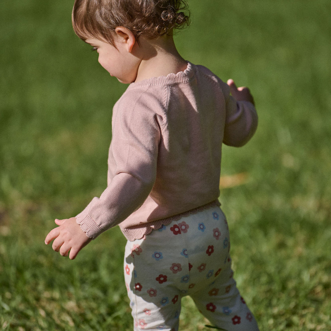 NATURE BABY - LILIETTE CARDIGAN: ROSE DUST [sz:0-3 MTHS]