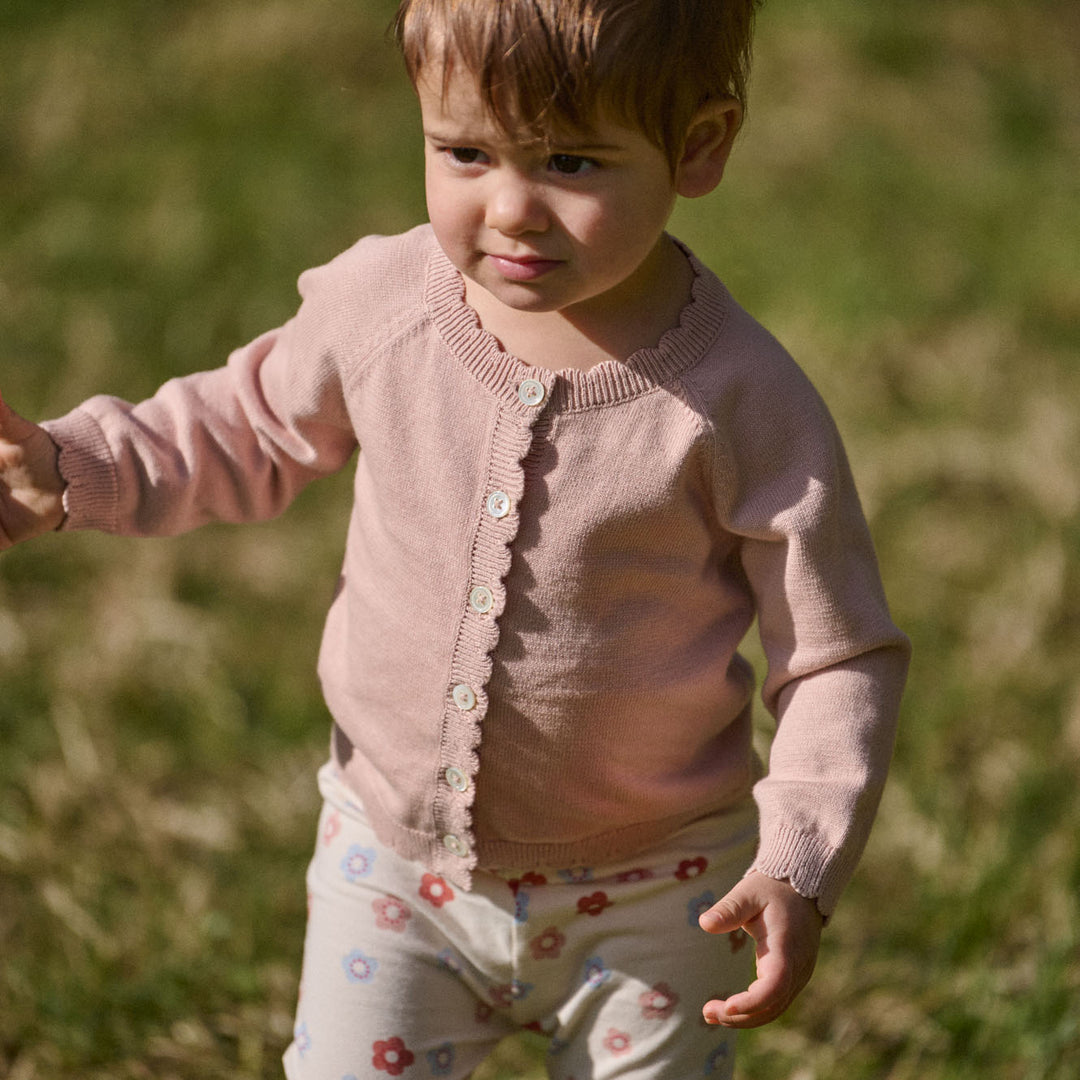 NATURE BABY - LILIETTE CARDIGAN: ROSE DUST [sz:0-3 MTHS]
