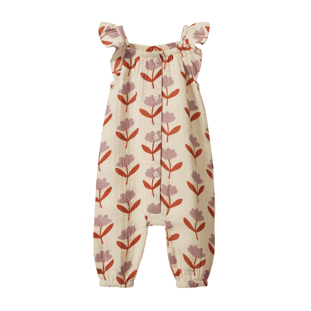 NATURE BABY - TILDA SUIT MUSLIN: FLEURETTE PRINT [sz:0-3 MTHS]