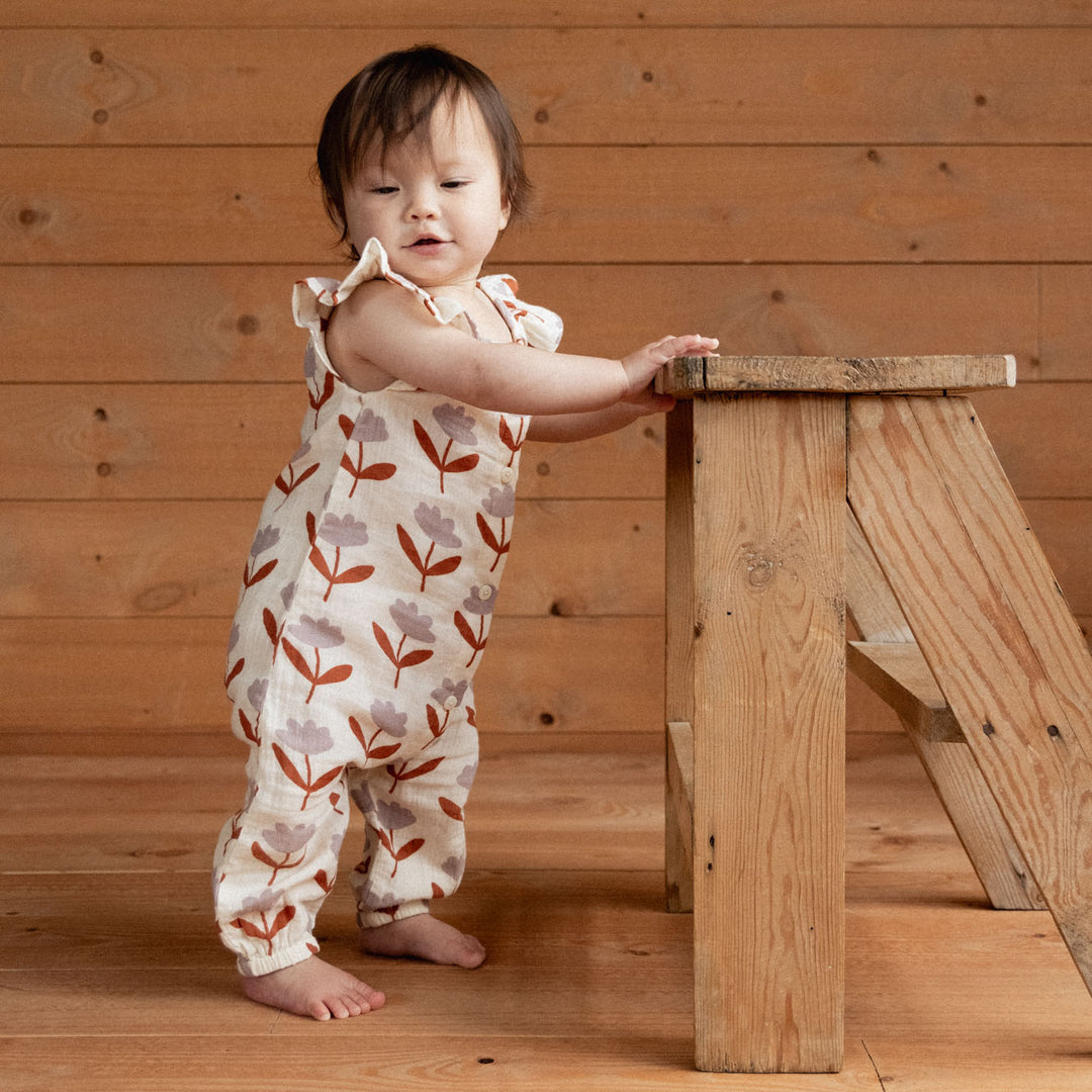 NATURE BABY - TILDA SUIT MUSLIN: FLEURETTE PRINT [sz:0-3 MTHS]