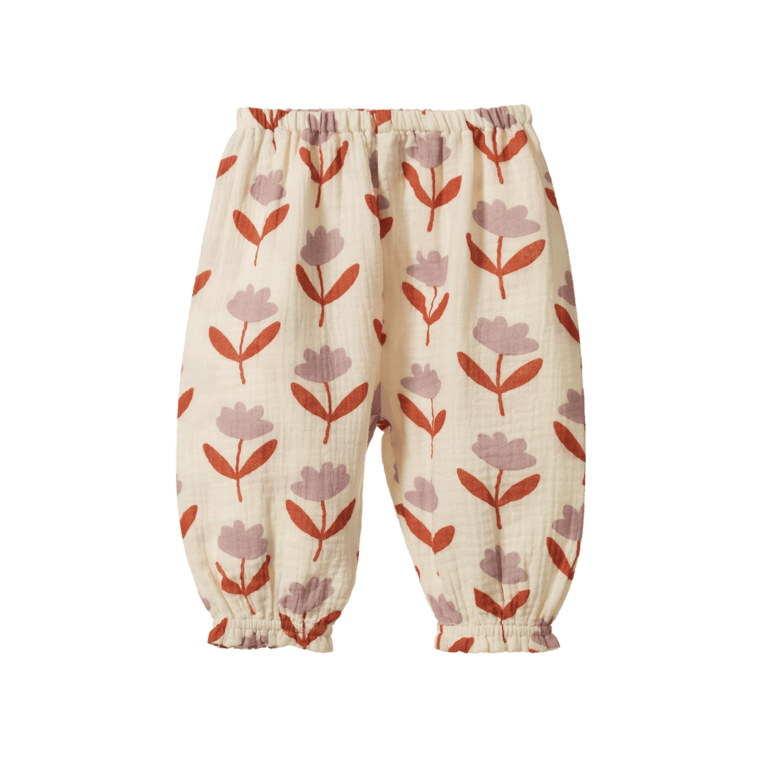 NATURE BABY - DAPHNE PANTS MUSLIN: FLEURETTE PRINT [sz:0-3 MTHS]