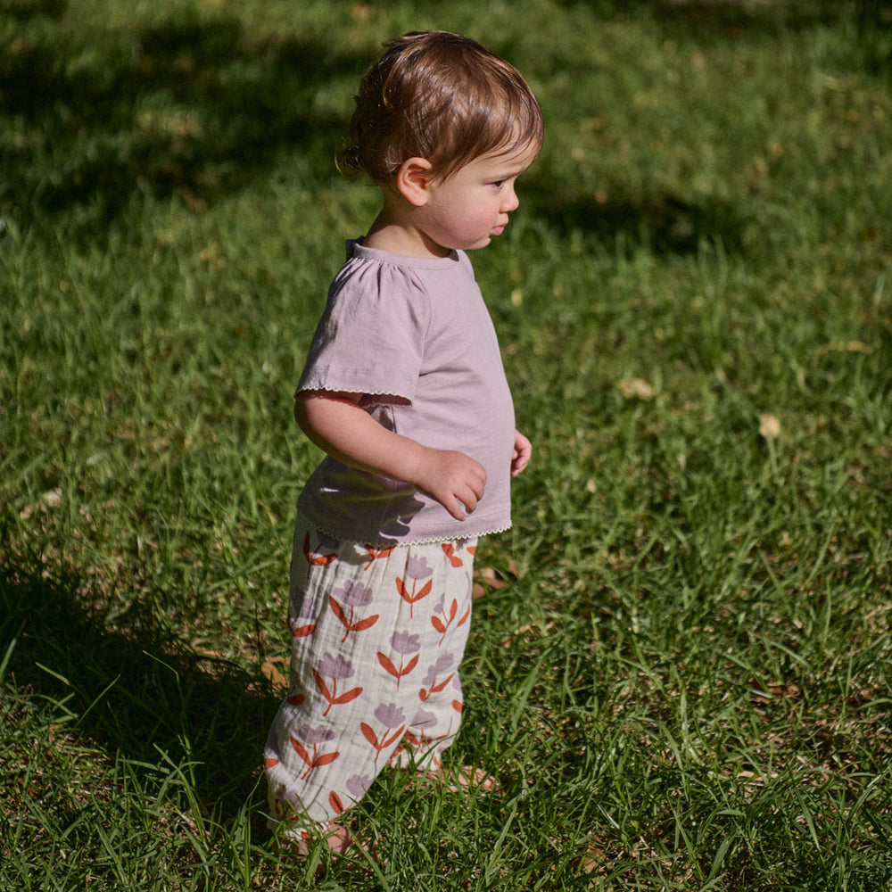 NATURE BABY - DAPHNE PANTS MUSLIN: FLEURETTE PRINT [sz:0-3 MTHS]