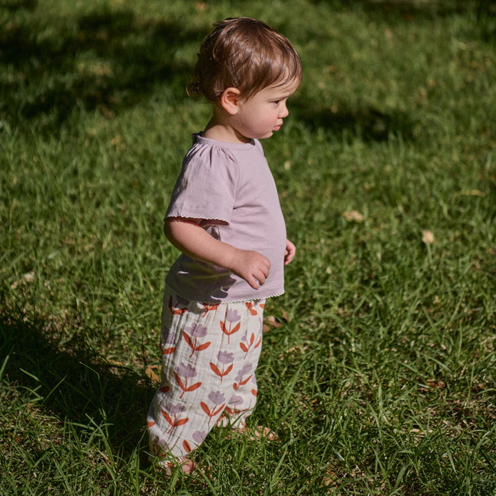 NATURE BABY - DAPHNE PANTS MUSLIN: FLEURETTE PRINT [sz:0-3 MTHS]