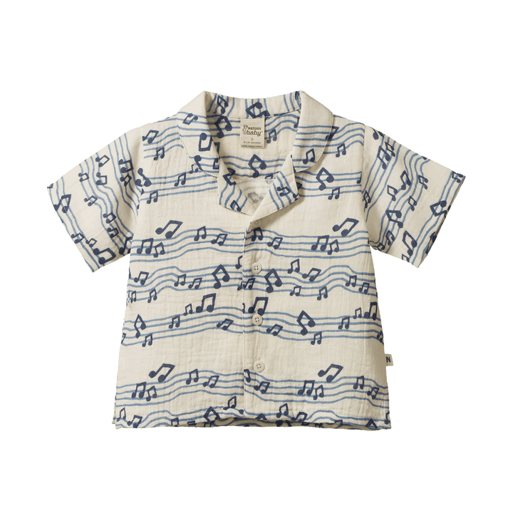 NATURE BABY - GUTHRIE SHIRT MUSLIN: RHYTHM [sz:6-12 MTHS]