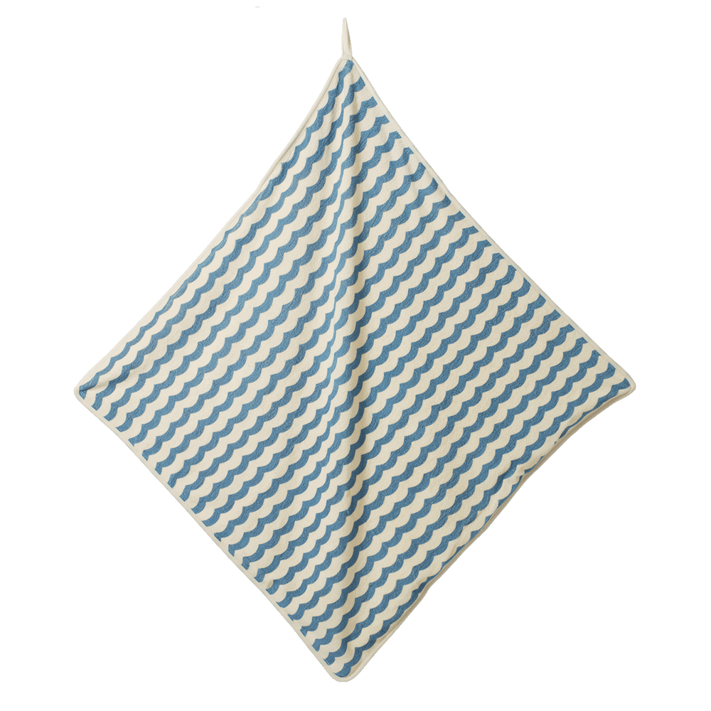 NATURE BABY - HOODED TOWEL: WAVES PRINT