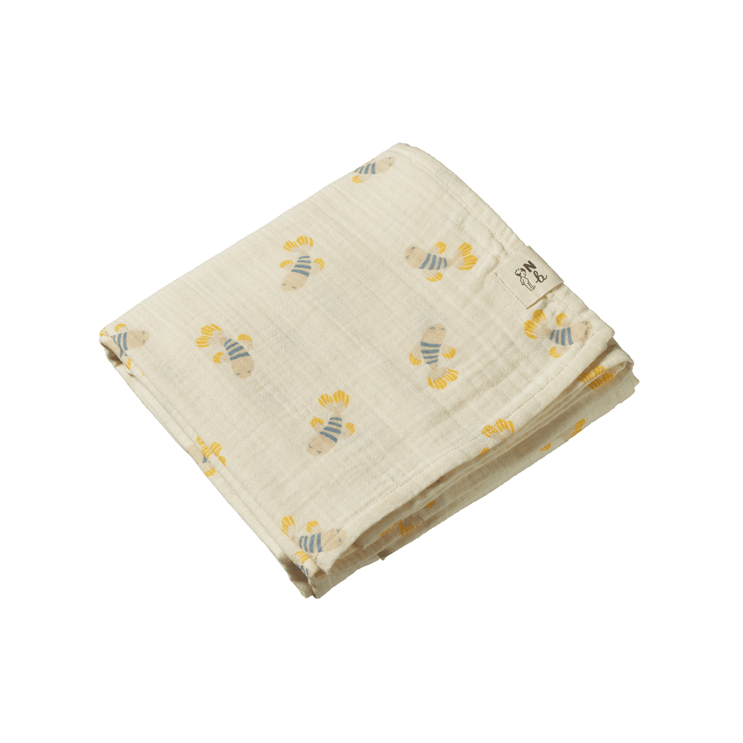 NATURE BABY - MUSLIN WRAP: FISH FABLE PRINT