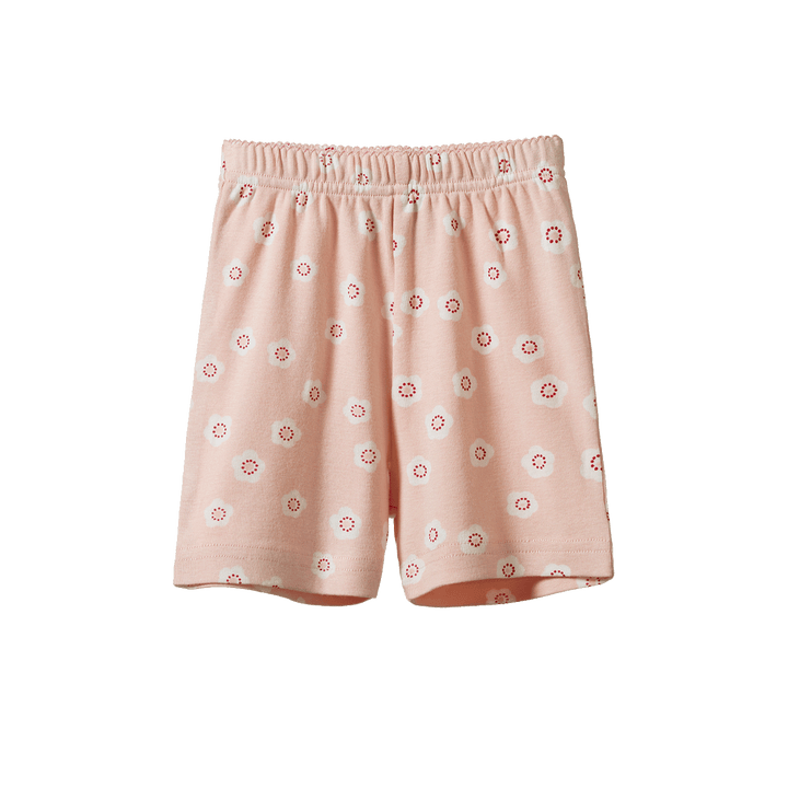 NATURE BABY - 2PC SHORTIE PYJAMA SET: FLORA STAMP ROSE DUST PRINT [sz:1 YR]