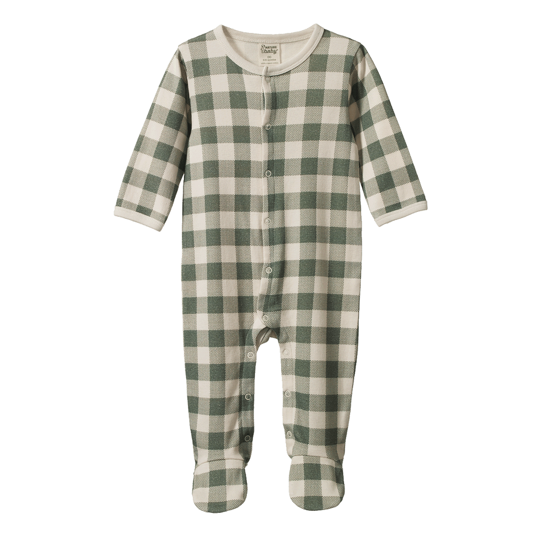 NATURE BABY - STRETCH & GROW: CRISPIN CHECK [sz:0-3 MTHS]