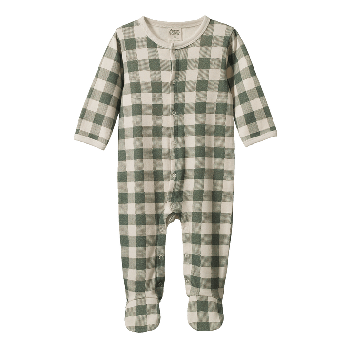 NATURE BABY - STRETCH & GROW: CRISPIN CHECK [sz:0-3 MTHS]