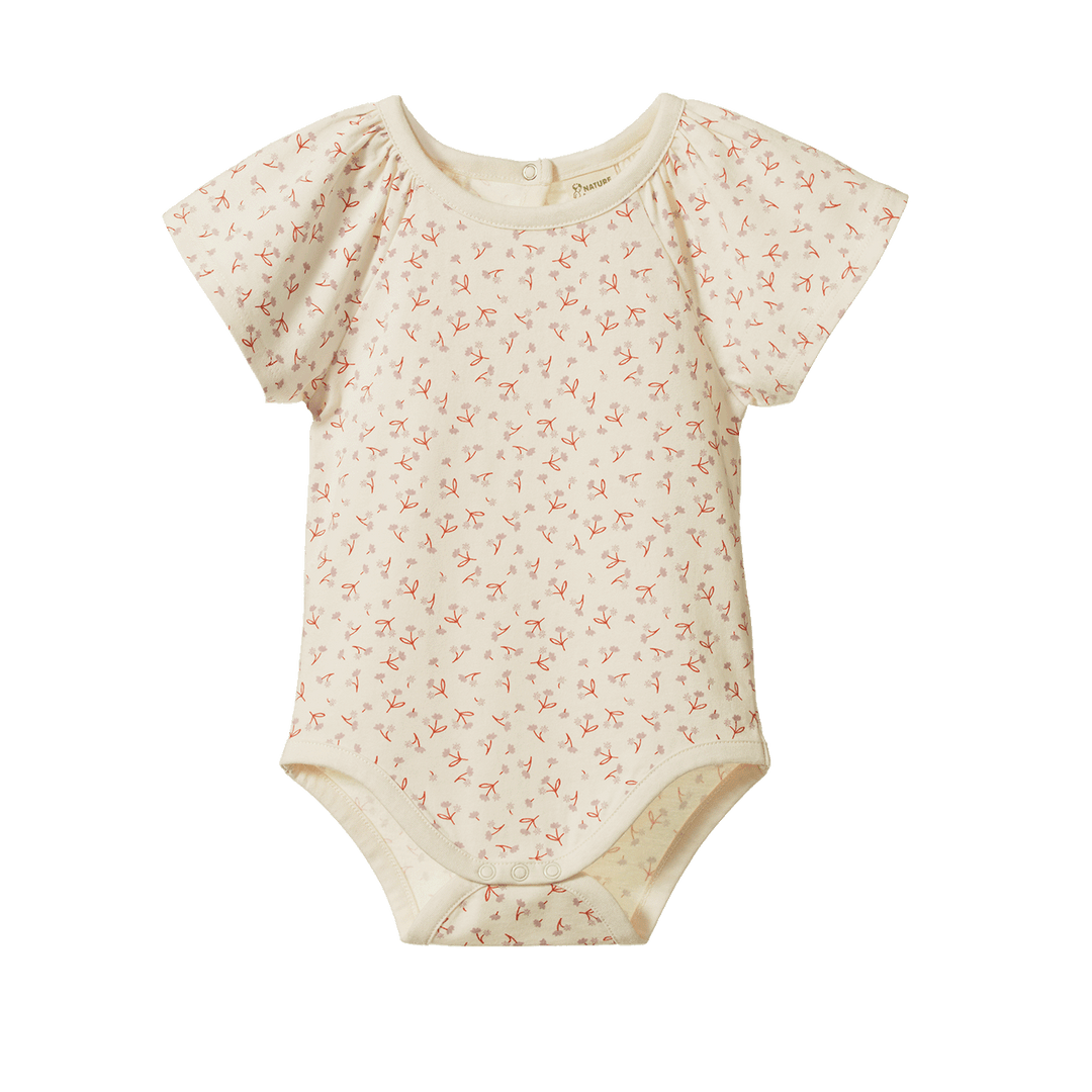 NATURE BABY - FAYE BODYSUIT: DANDELION PRINT [sz:0-3 MTHS]