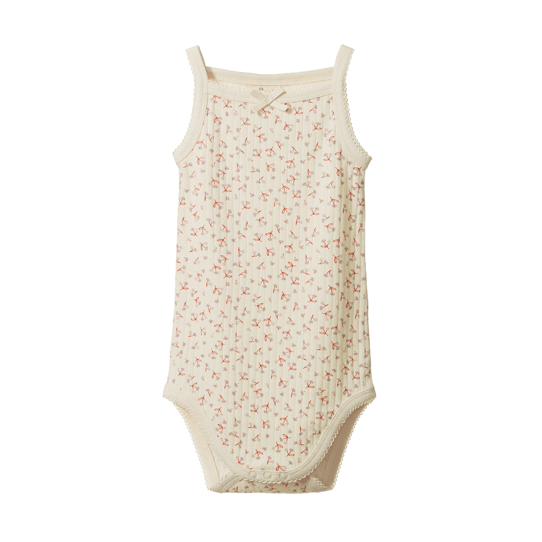 NATURE BABY - CAMISOL BODYSUIT POINTELLE: DANDELION PRINT [sz:NB]