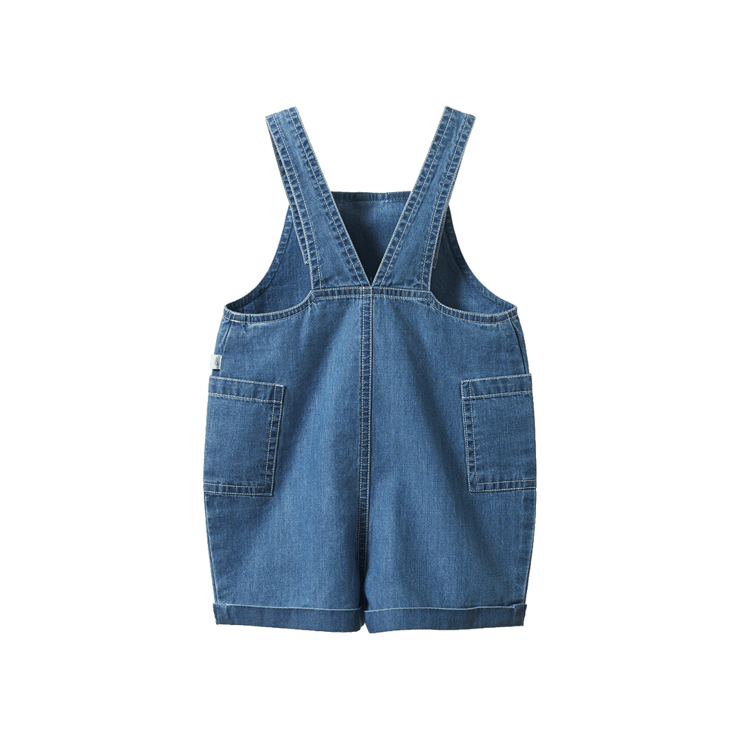 NATURE BABY - TUCKER OVERALLS: CHAMBRAY SKY [sz:6-12 MTHS]