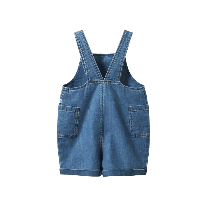 NATURE BABY - TUCKER OVERALLS: CHAMBRAY SKY [sz:6-12 MTHS]