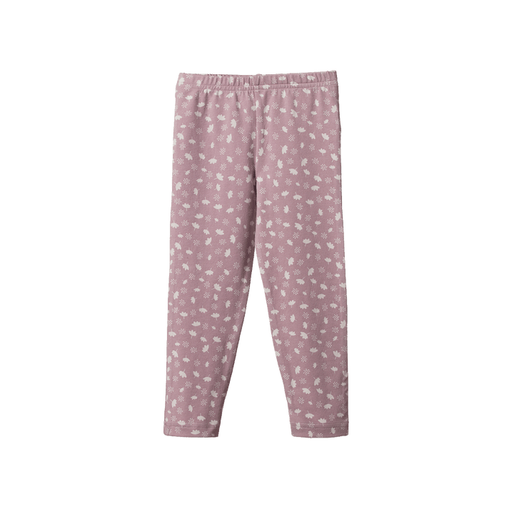 NATURE BABY - LEGGINGS: DANDELION LILAC PRINT [sz:0-3 MTHS]
