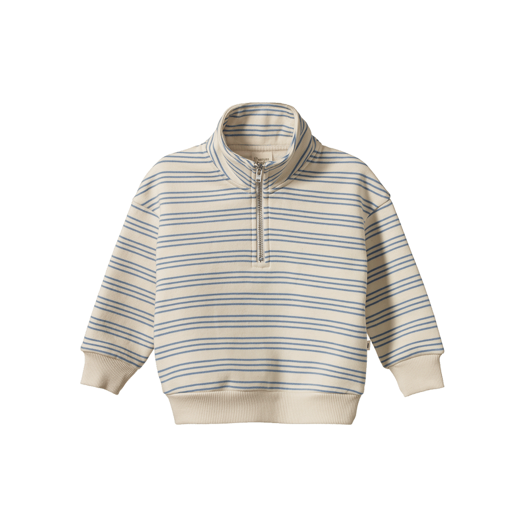 NATURE BABY - CAMPER SWEATSHIRT: TRIO STRIPE [sz:6-12 MTHS]