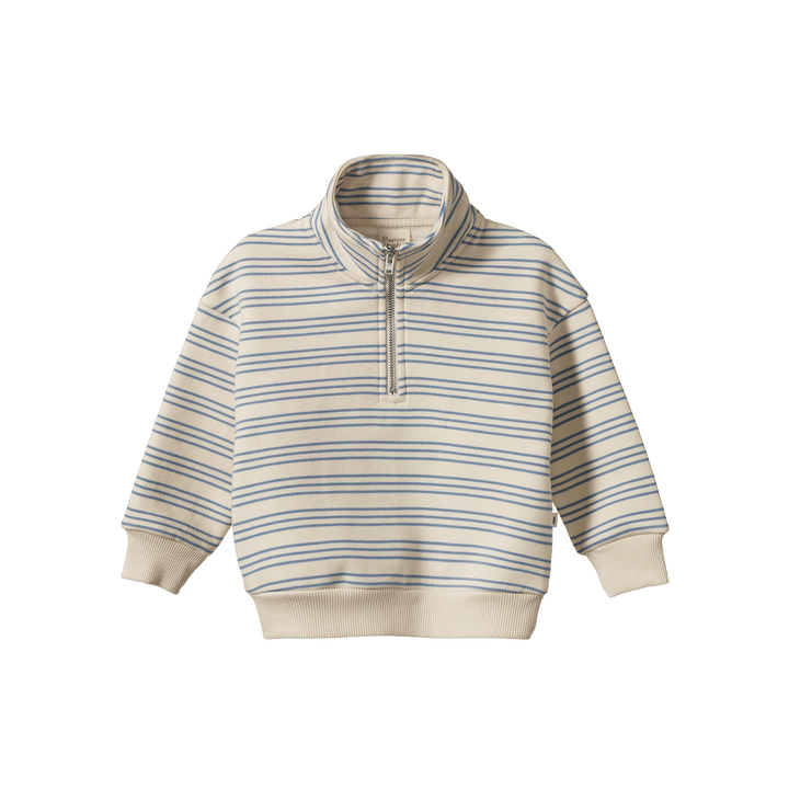 NATURE BABY - CAMPER SWEATSHIRT: TRIO STRIPE [sz:6-12 MTHS]