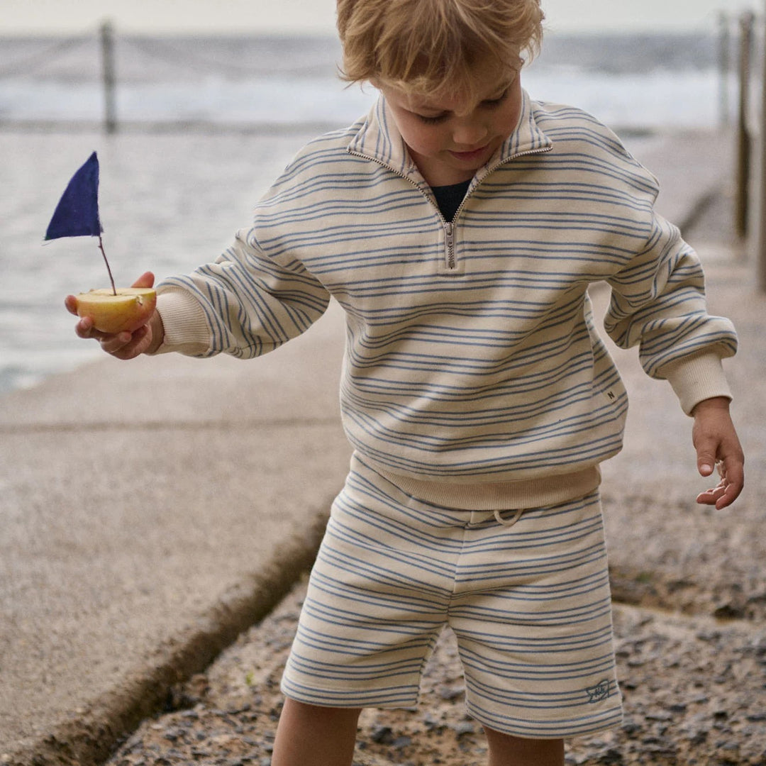 NATURE BABY - CAMPER SWEATSHIRT: TRIO STRIPE [sz:6-12 MTHS]