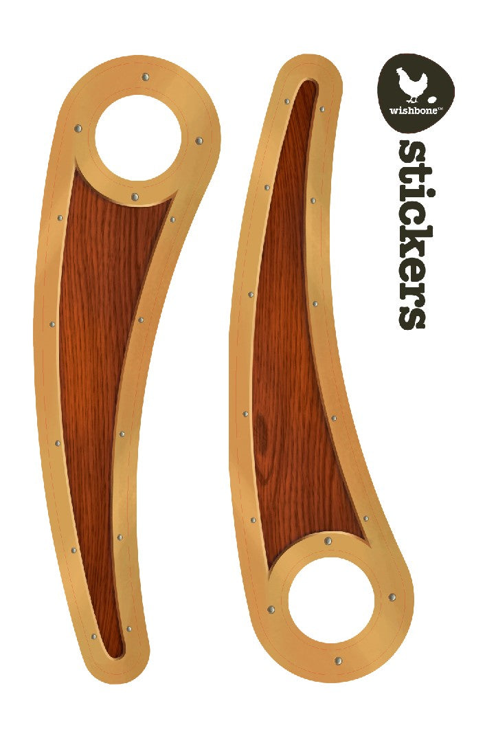 WISHBONE DESIGN - WOOD LOOK BIKE STICKERS