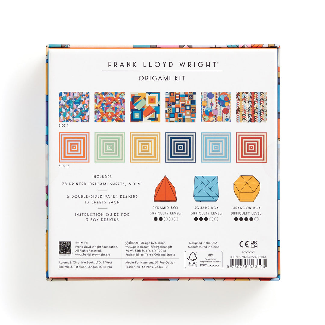 FRANK LLOYD WRIGHT  - ORIGAMI KIT: MULTI COLOURED