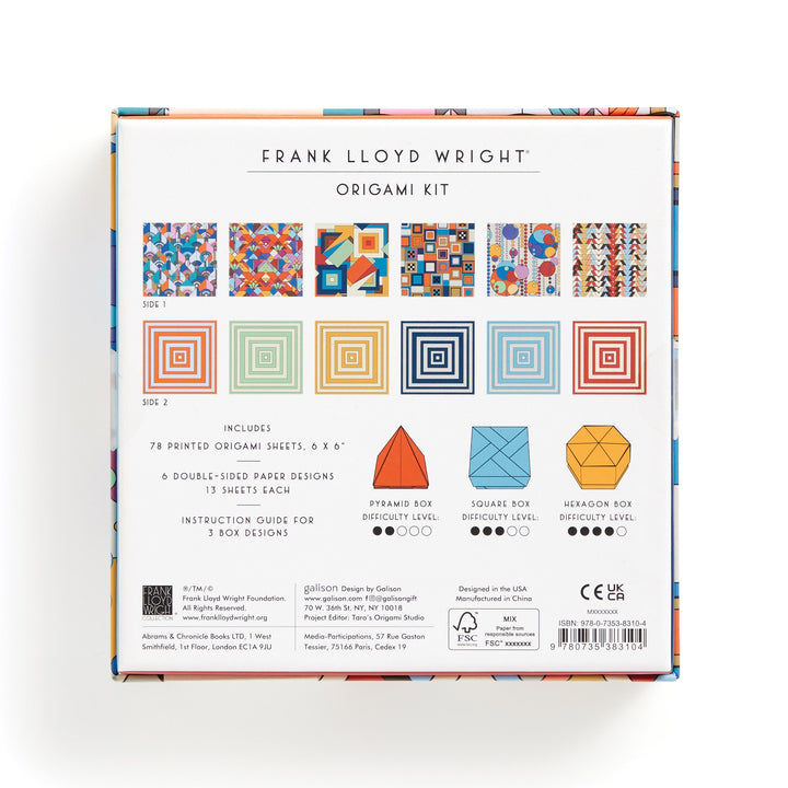 FRANK LLOYD WRIGHT  - ORIGAMI KIT: MULTI COLOURED