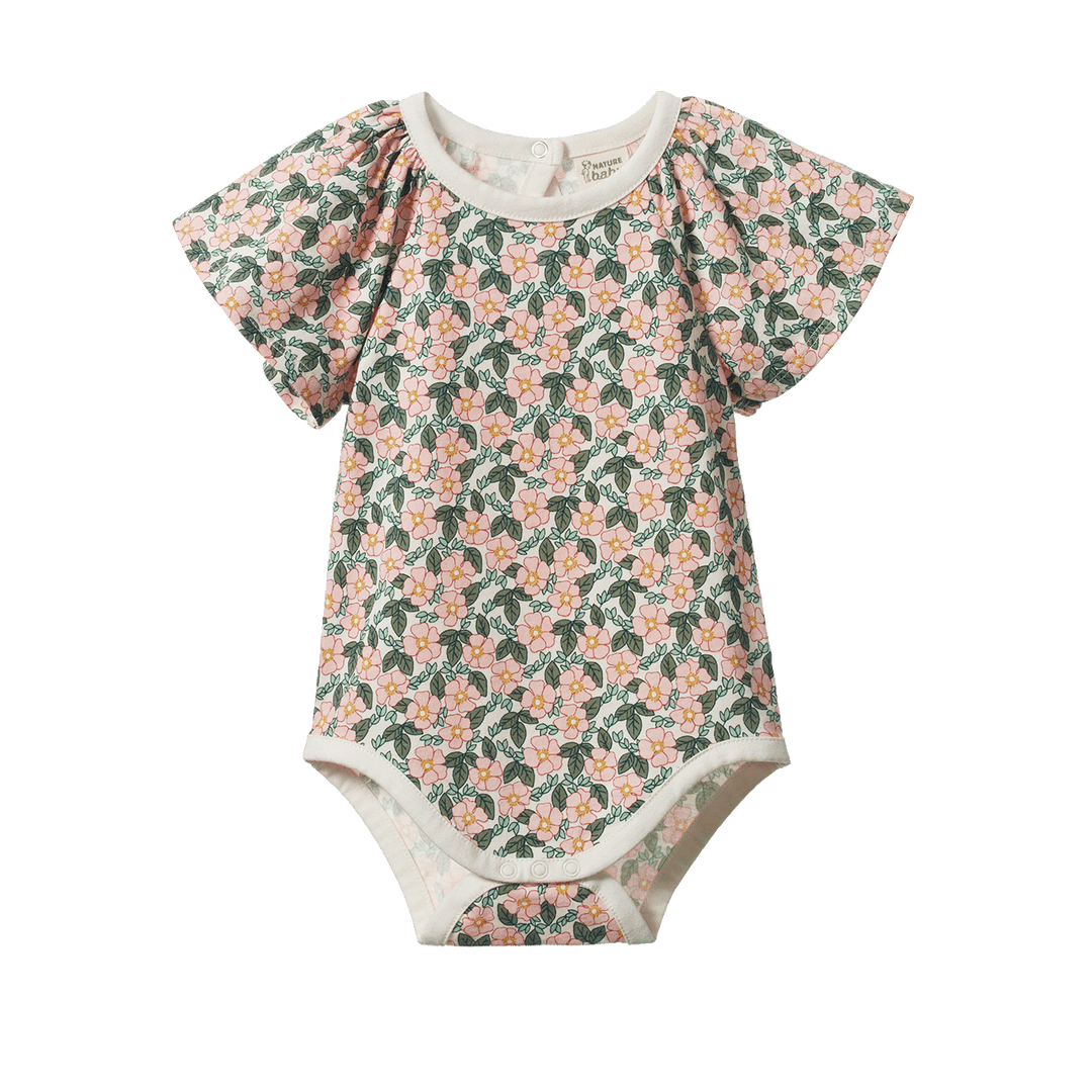 NATURE BABY - FAYE BODYSUIT: GARLAND PRINT