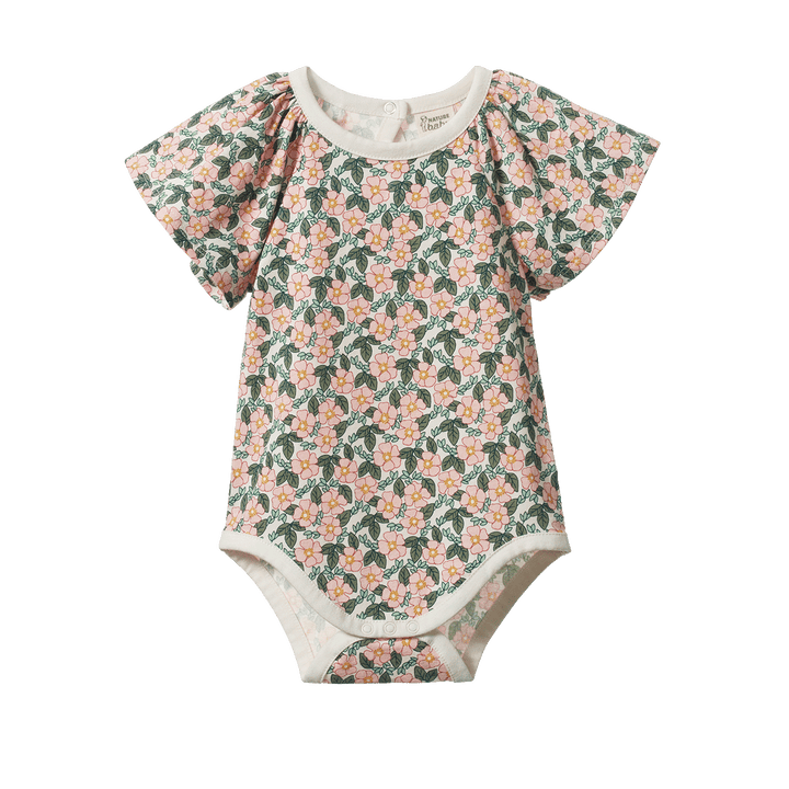 NATURE BABY - FAYE BODYSUIT: GARLAND PRINT