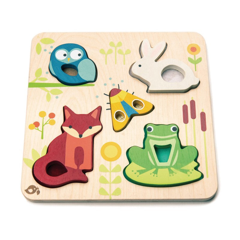 TENDER LEAF TOYS - TOUCHY FEELY ANIMALS PUZZLE