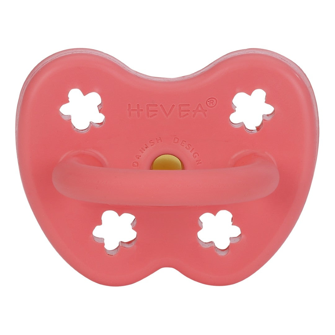 Hevea - Colour Pacifier - Orthodontic - Coral - Size 3 to 36 months