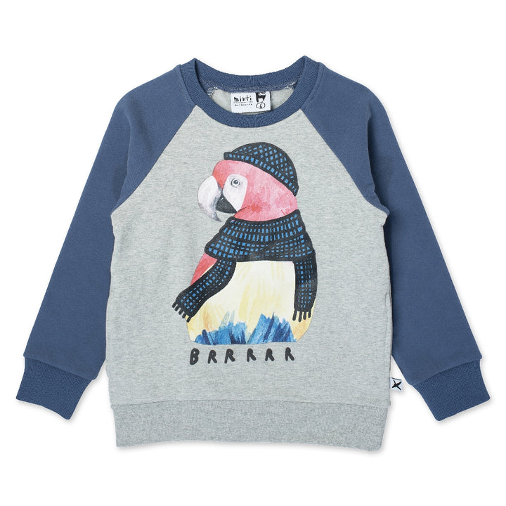 MINTI - WARM PARROT FURRY CREW GREY MARLE/NAVY