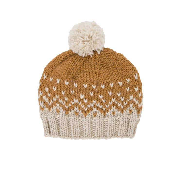 ACORN KIDS - SNOWFLAKE BEANIE: CARAMEL AND OATMEAL