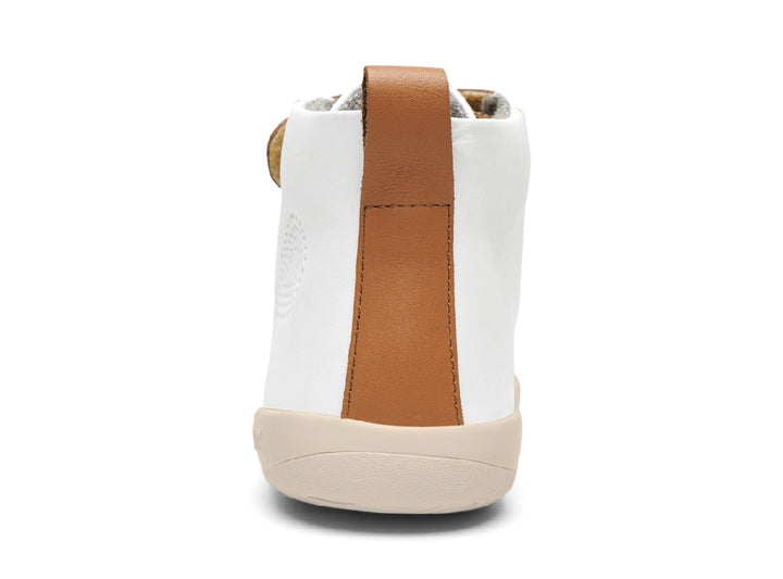 BOBUX - KID+ HI COURT BOOT: WHITE + CARAMEL